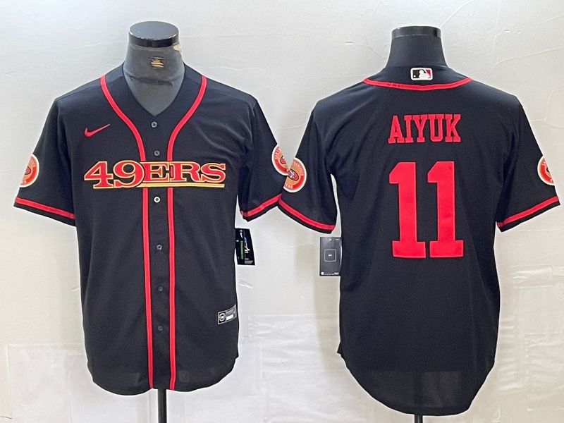 Men San Francisco 49ers #11 Aiyuk Black 2024 Nike Vapor Untouchable Co branded NFL Jersey style 1